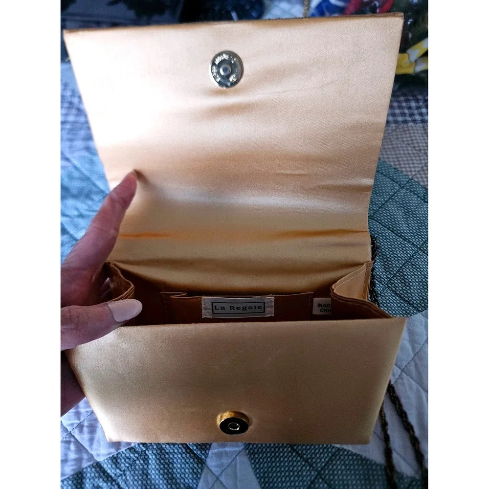 La Regale Beaded Crossbody Bag Women Small Gold Excellent Vintage Evening Clutch
